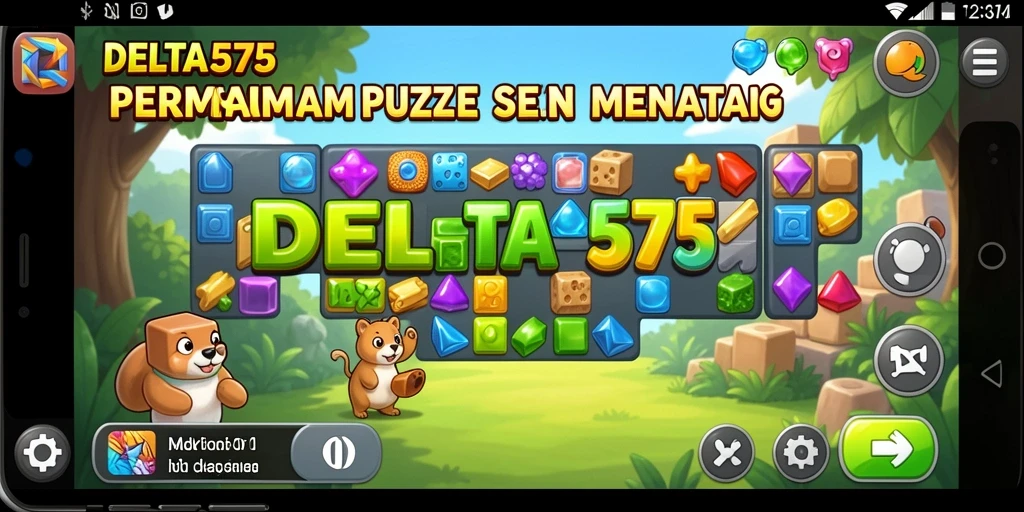 Screenshot utama DELTA575 menampilkan gameplay Puzzle yang menarik.