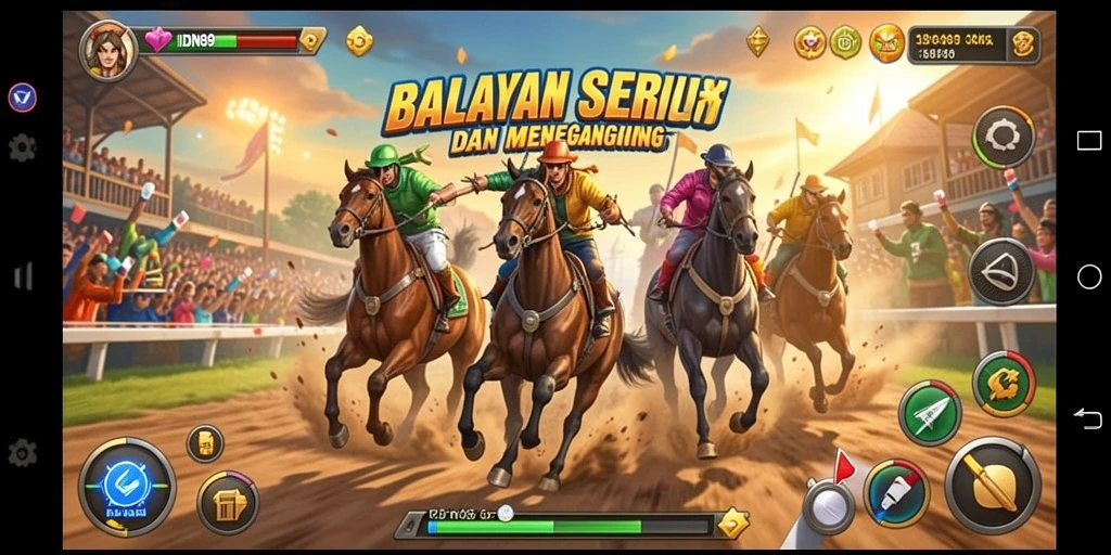 Tampilan gameplay seru IDN89 dengan mobil balap yang memukau.