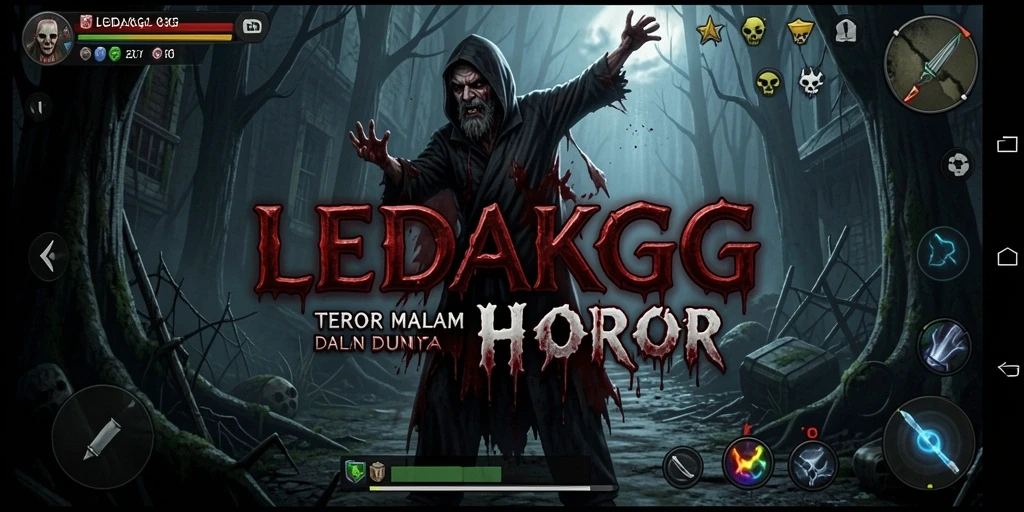 Gameplay mencekam dari LEDAKGG yang menampilkan suasana horor.