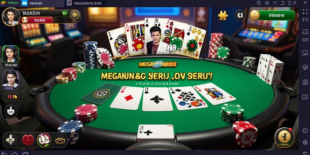 Tangkapan layar MEGAWIN888 menampilkan pengalaman gameplay Poker yang mendebarkan.