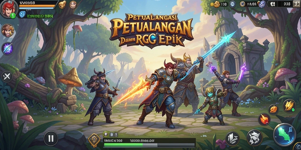 Tampilan gameplay VM108 dengan pertarungan RPG yang seru dan mendalam.